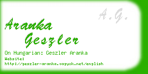 aranka geszler business card
